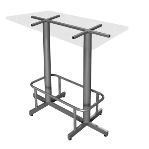 base alta tubular doble periquera de 22" con rodapié