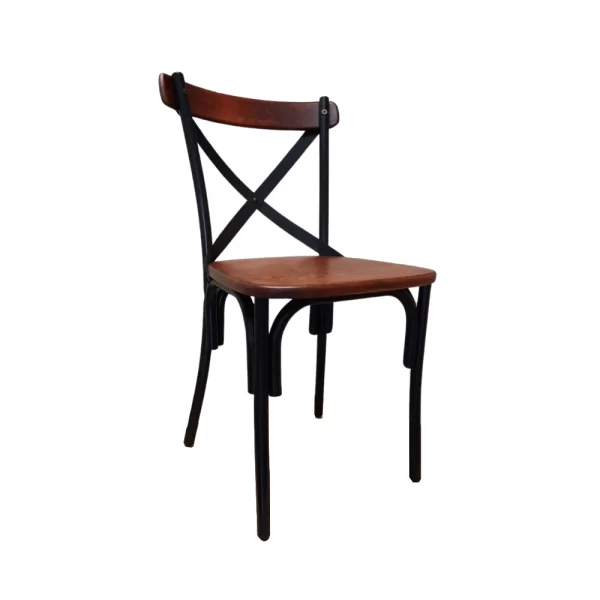silla cross back metal /madera